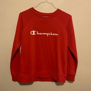 Red champion crewneck